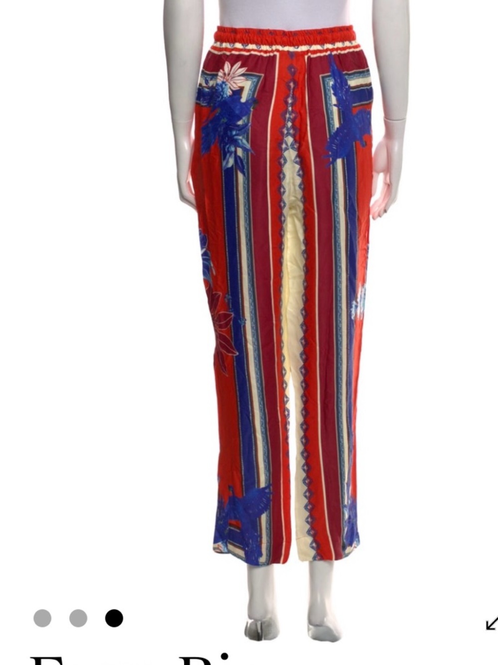 FARM Rio Red Striped Floral & Macaw Cropped Pants - Picture 3 of 6